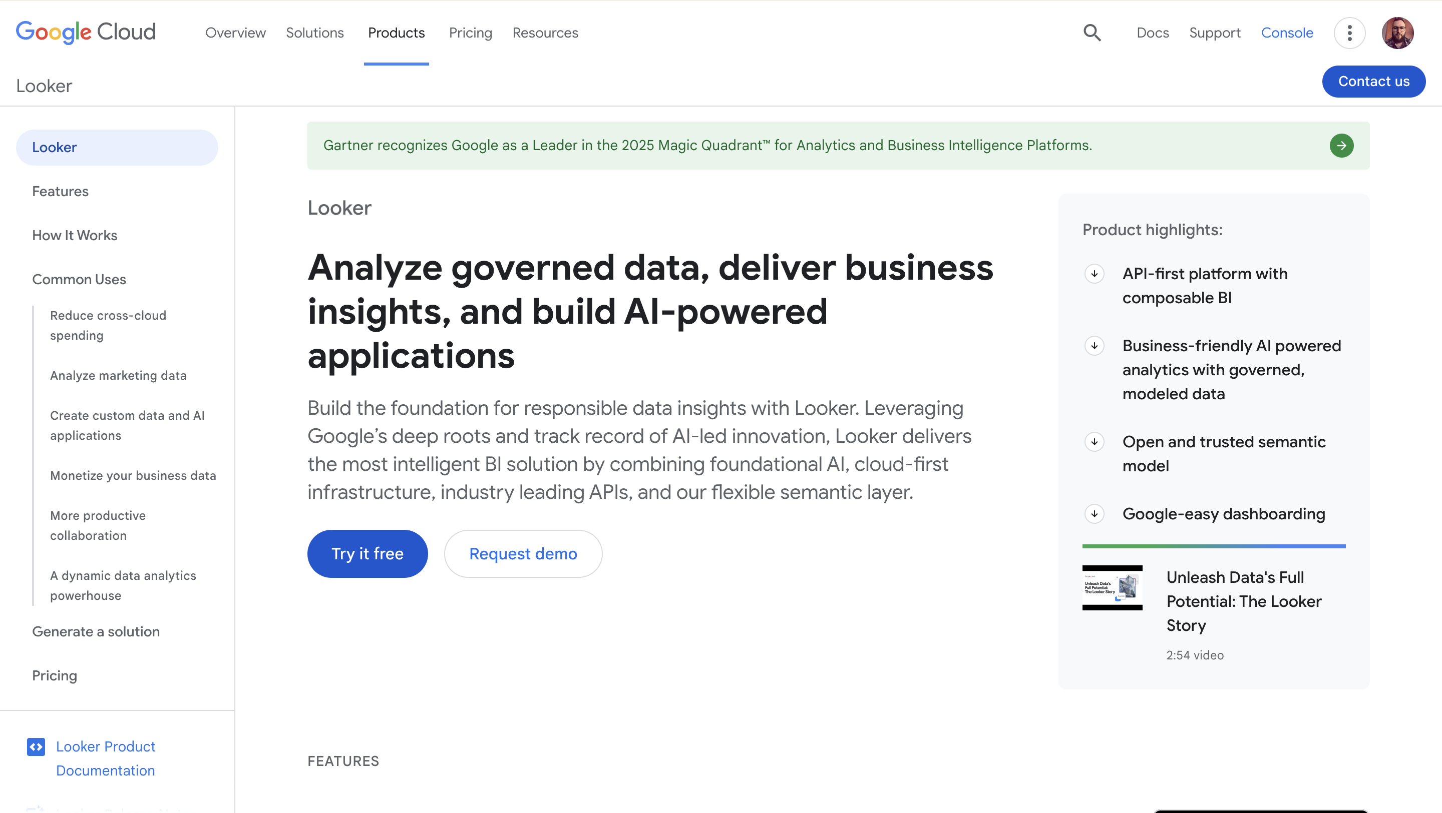 Embedded analytics for BigQuery - Looker