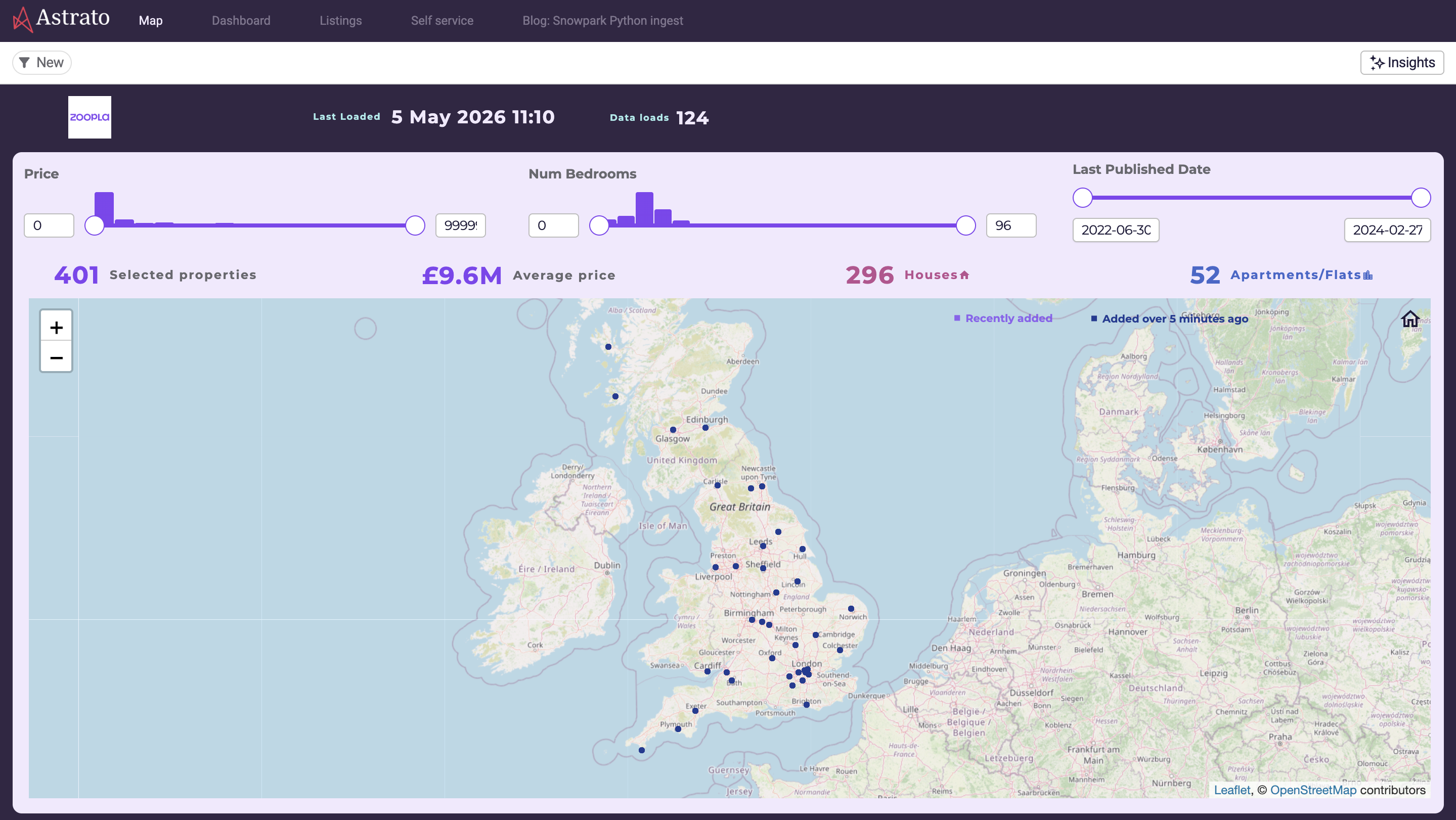 examples of data apps - Data ingest data app for Astrato and Snowflake