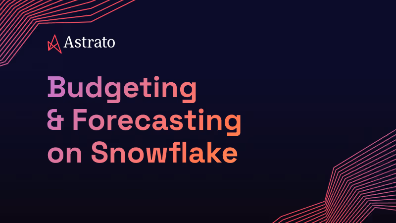 Budgeting & Forecasting as a Data App on Snowflake