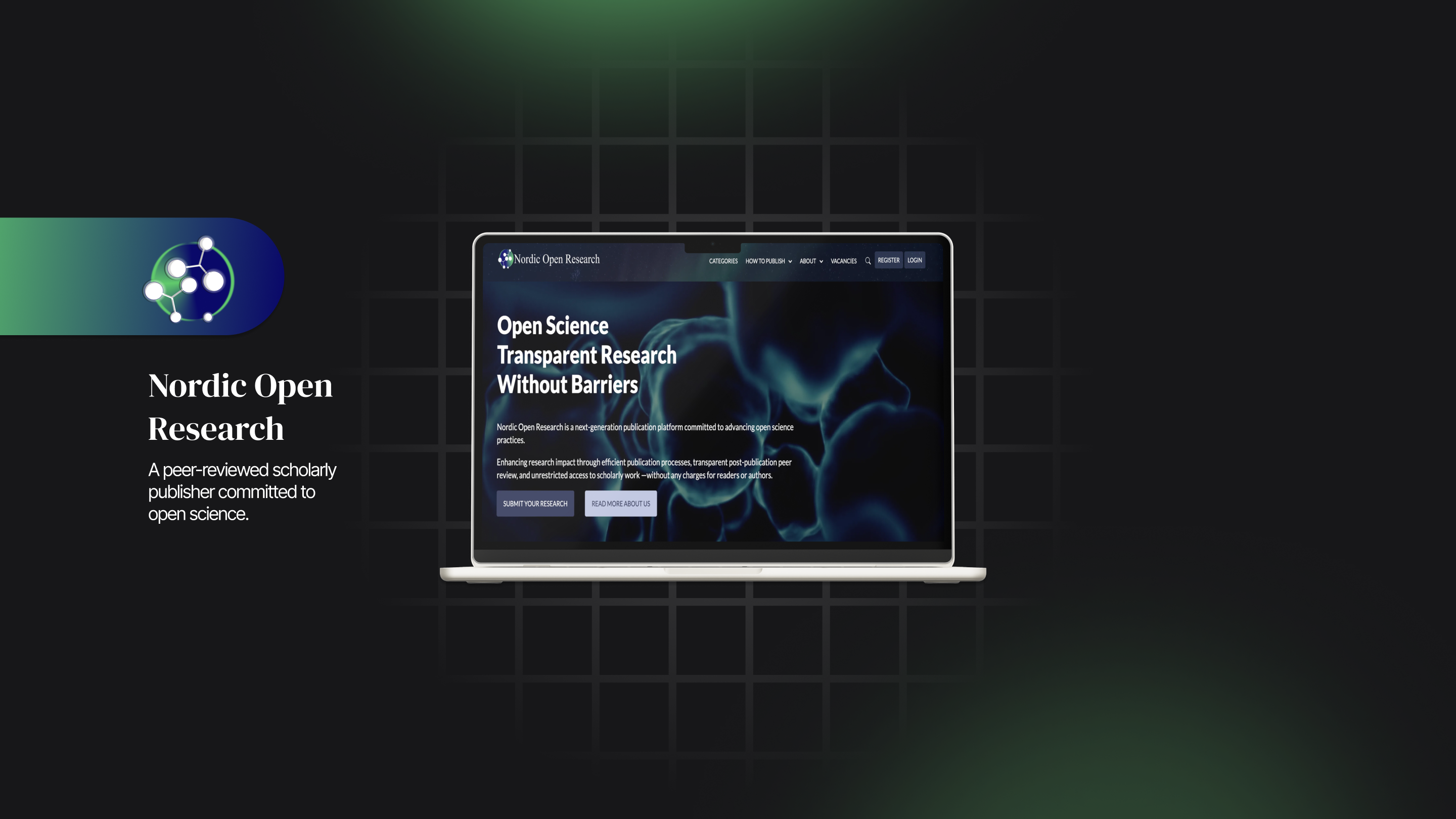 Nordic open research website mockup