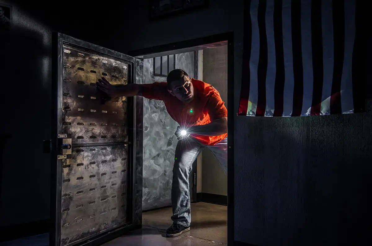 A large group split across multiple escape rooms for a company Christmas party at Escape Reality.
