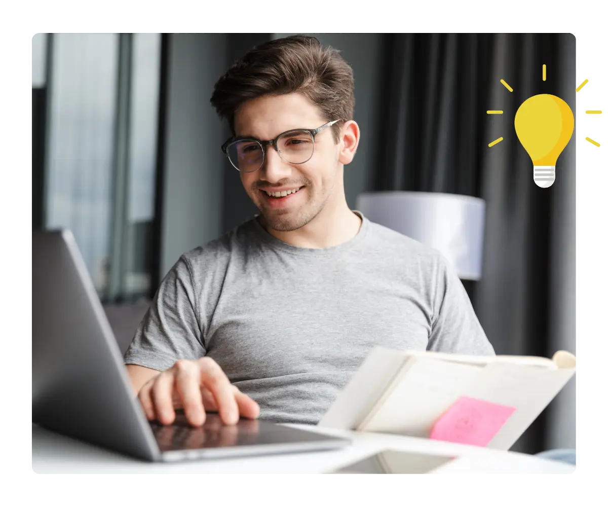 Affiliate planning content to promote Kommunicate; sharing a unique referral link; lightbulb icon.