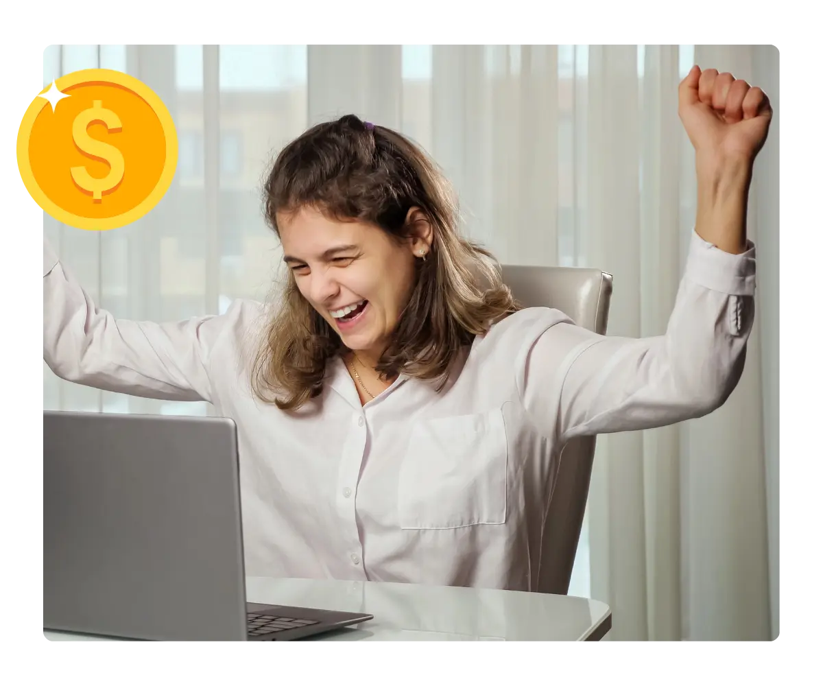 Affiliate celebrates monthly payout from Kommunicate—20% recurring commission; coin icon.