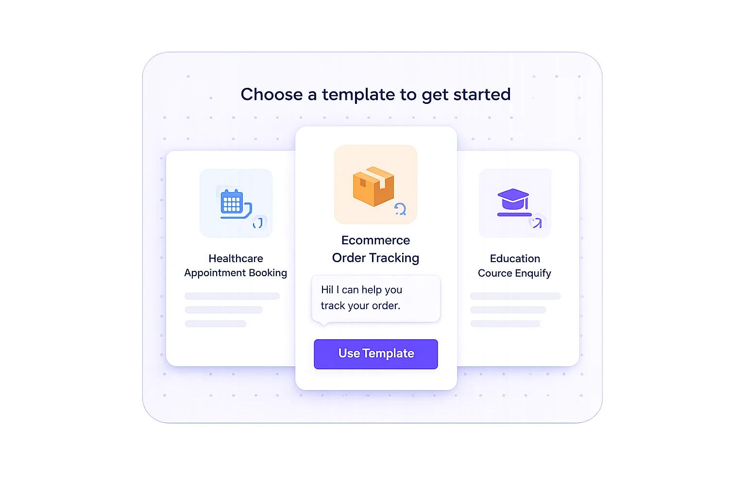 Kommunicate AI agent template library interface