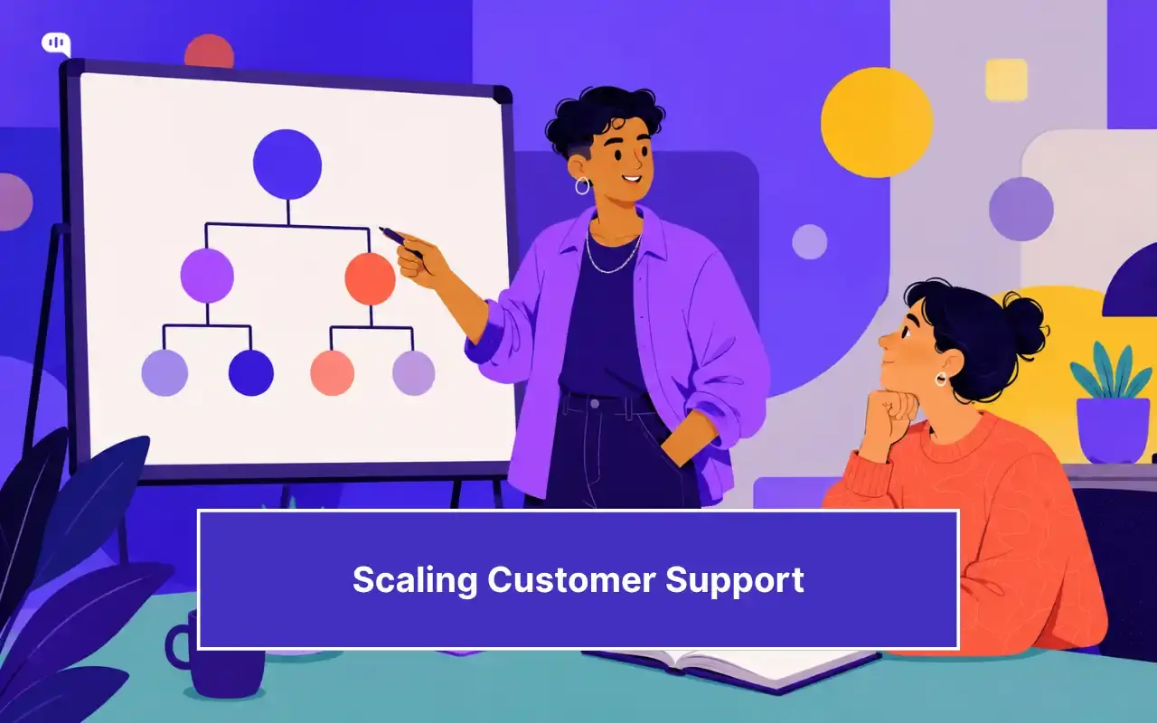 Customer support team reviewing KPI dashboard with response time, satisfaction, resolution, and automation metrics for tracking support performance.