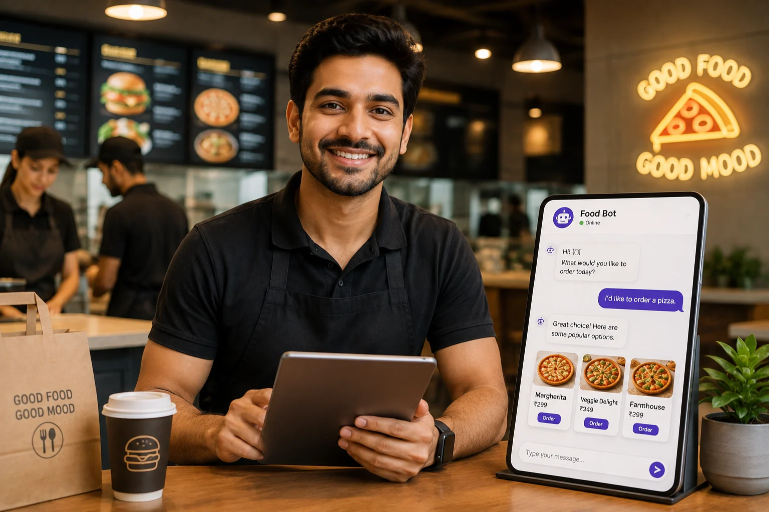 Food ordering AI agent template for menu browsing and order capture