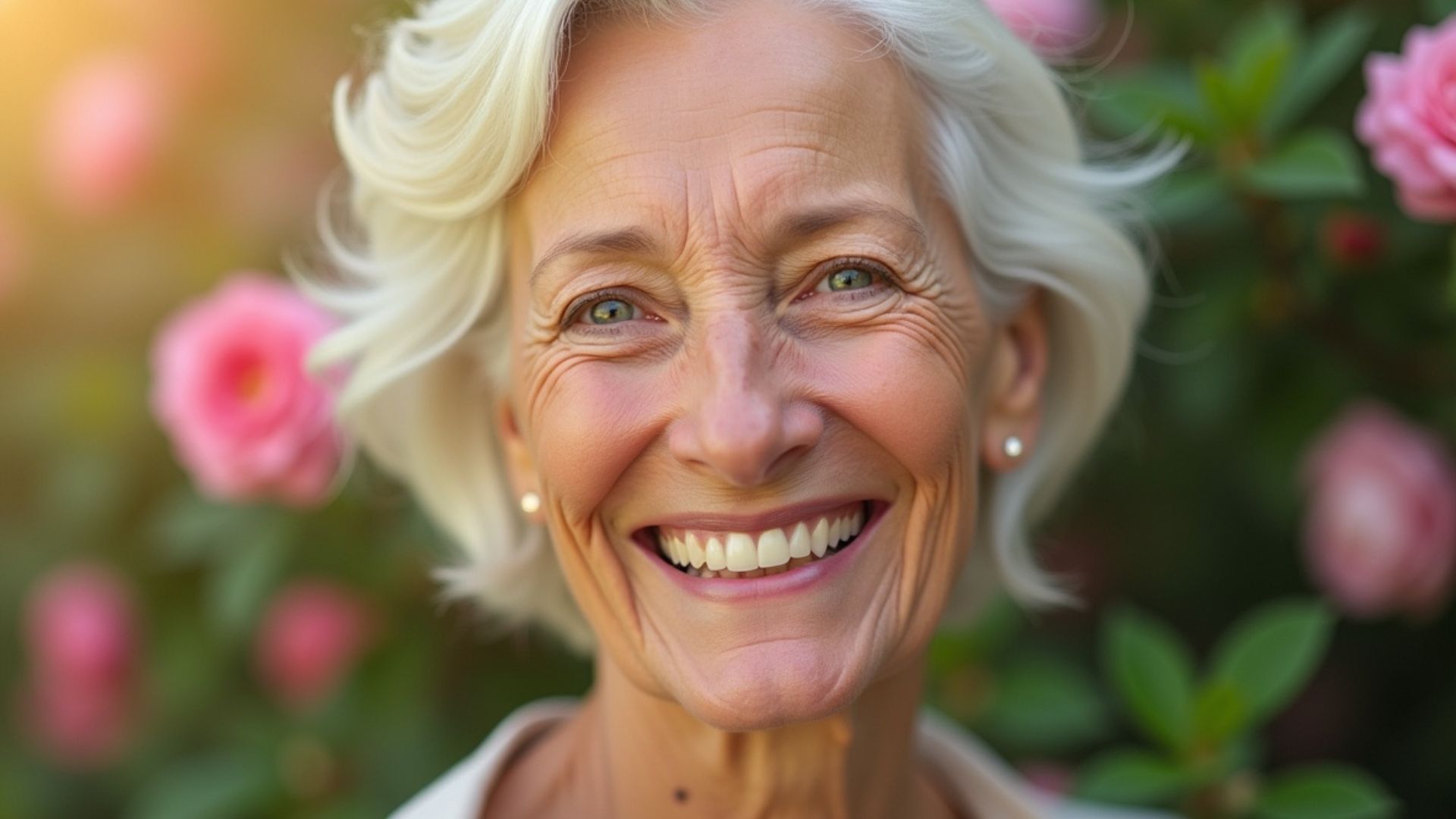 Madre feliz con piel radiante después de tratamientos faciales rejuvenecedores Día de la Madre