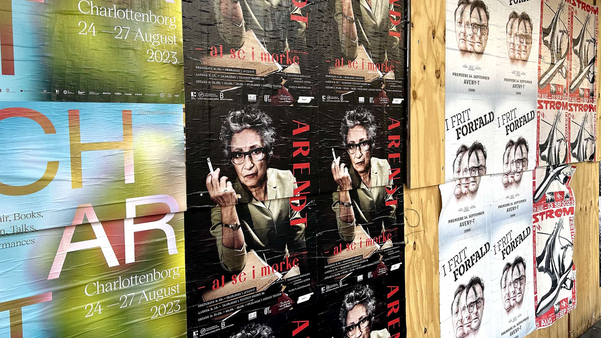 Glued posters