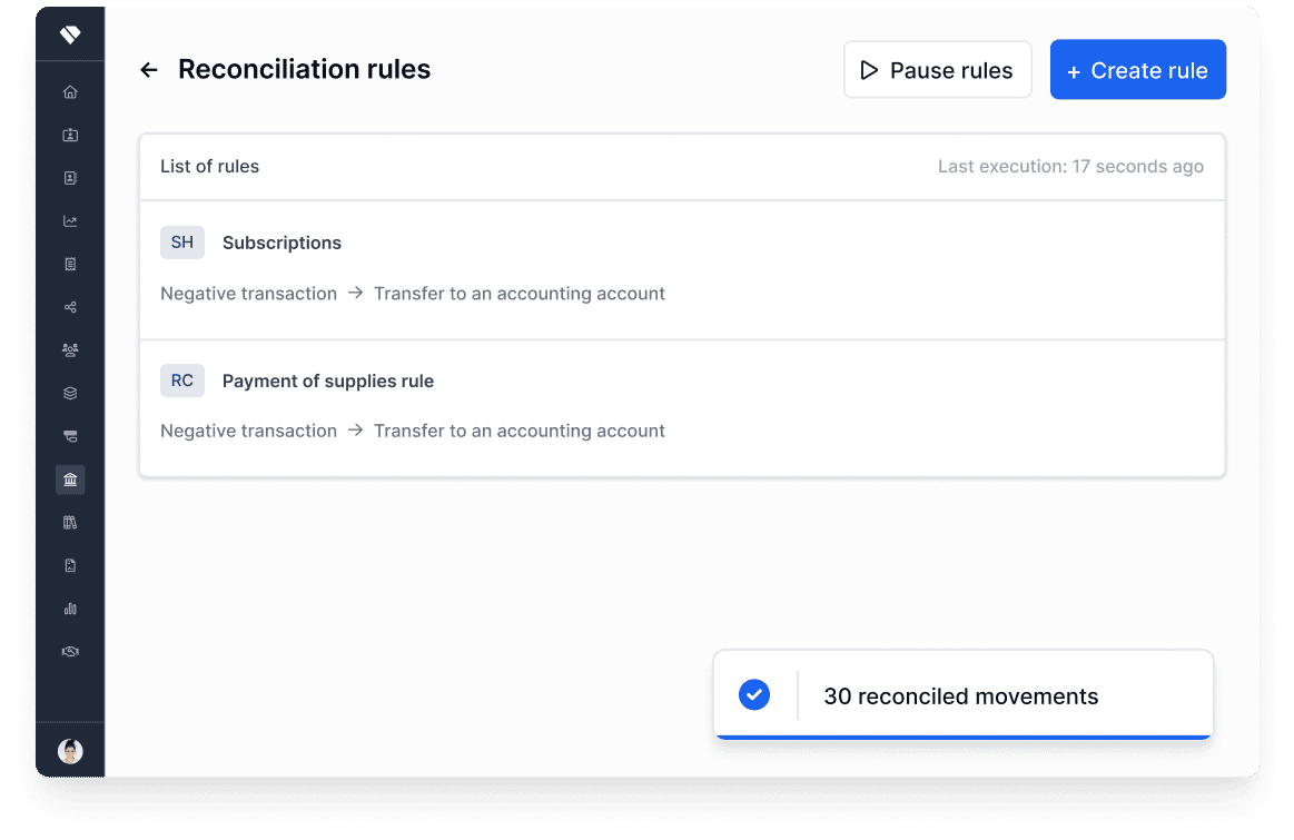Create Bank reconciliation rules with Holded