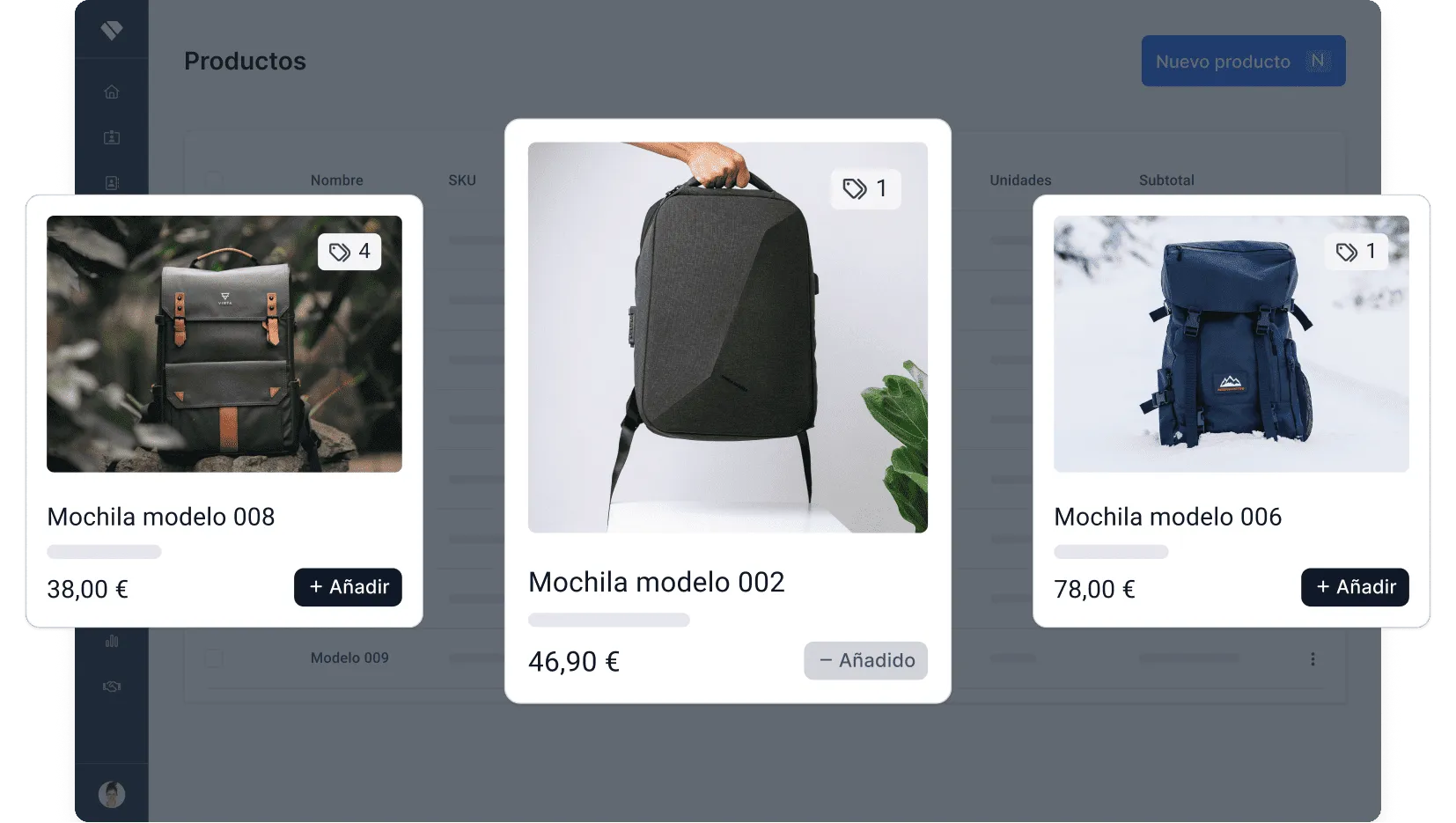Productos añadidos al catálogo de la tienda