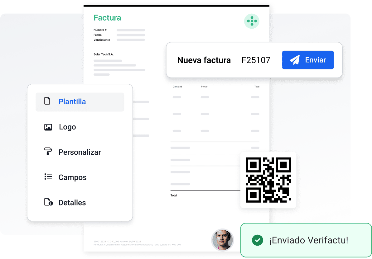 Ilustración de factura verifactu en Holded