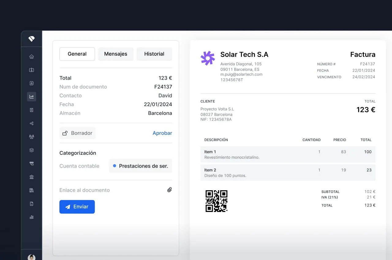 Factura con QR para Verifactu en Holded