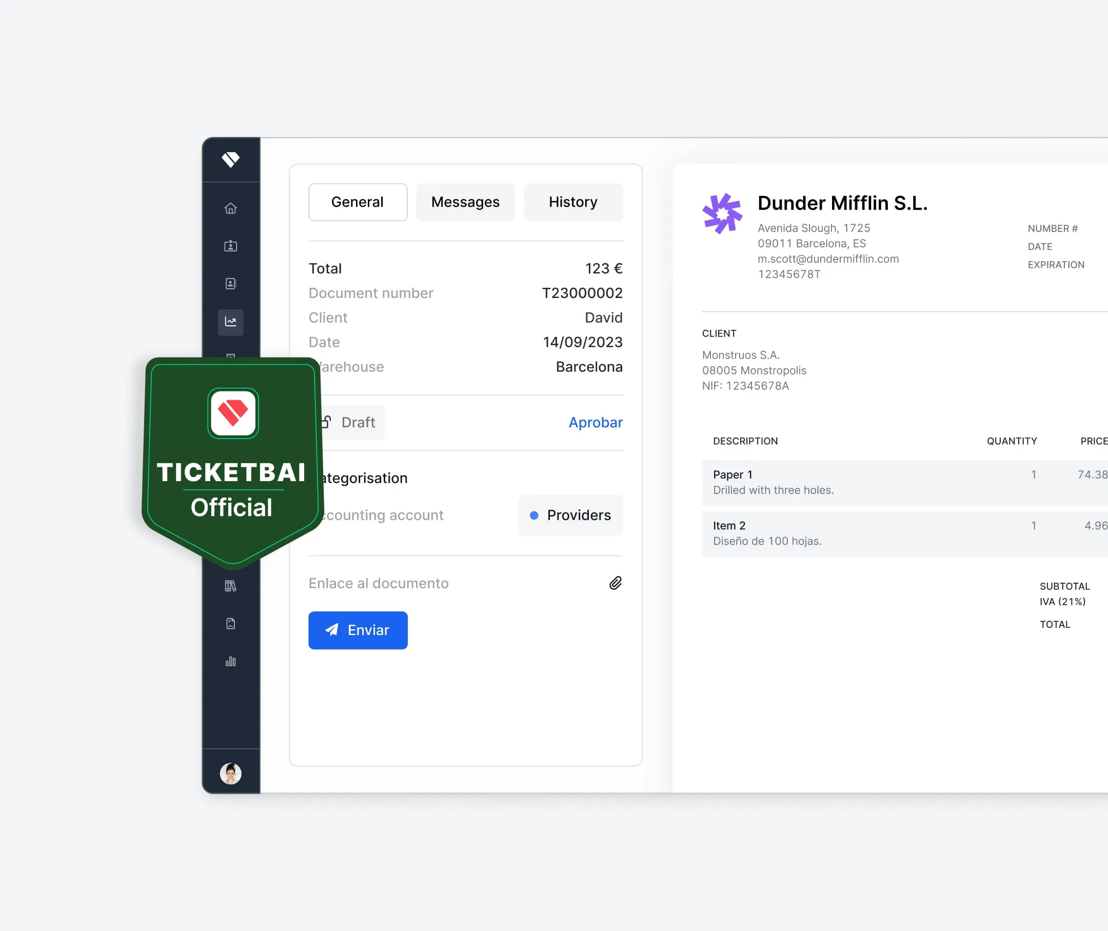 Factura preparada para TicketBAI