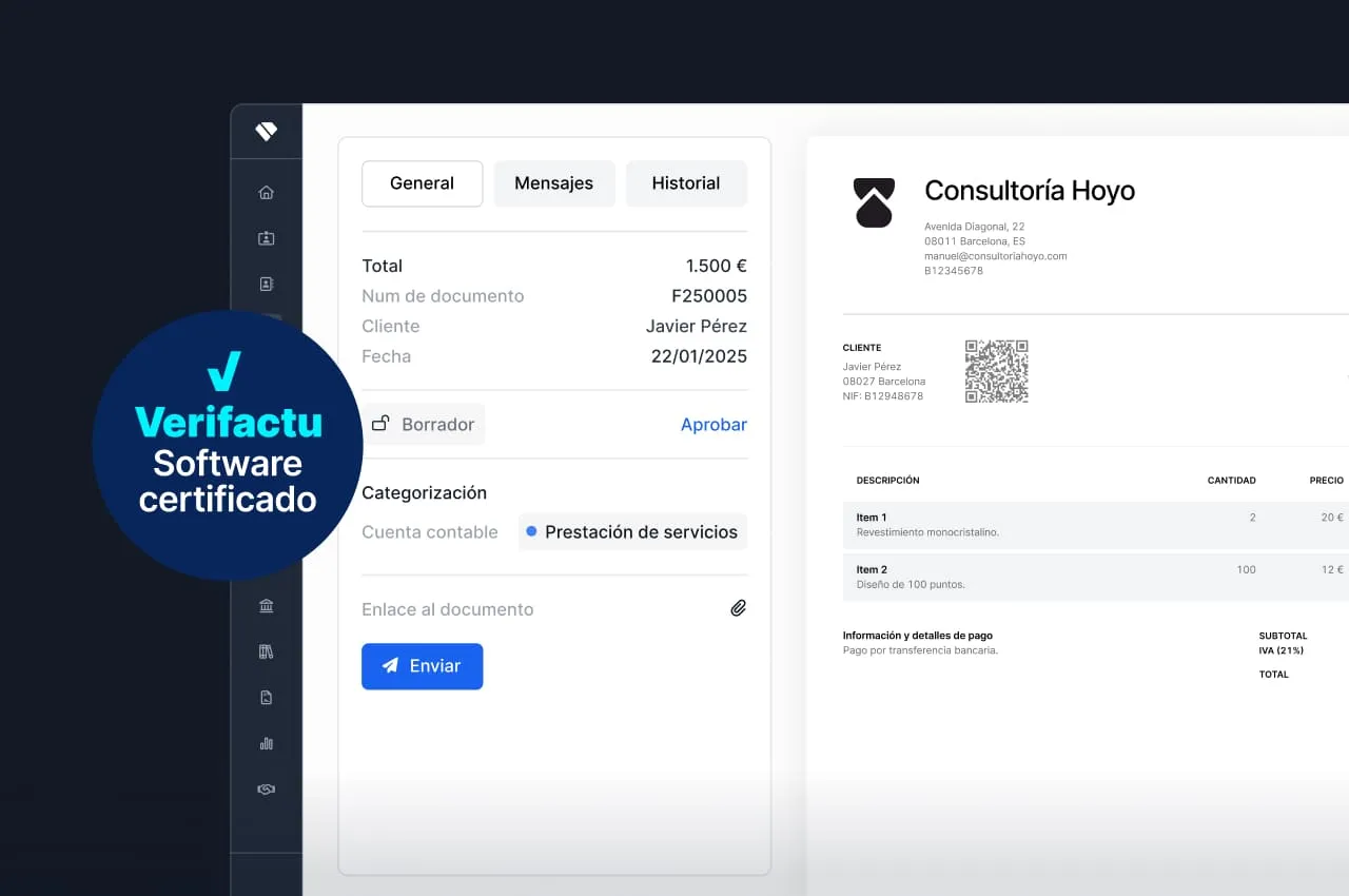 Factura certificada para Verifactu