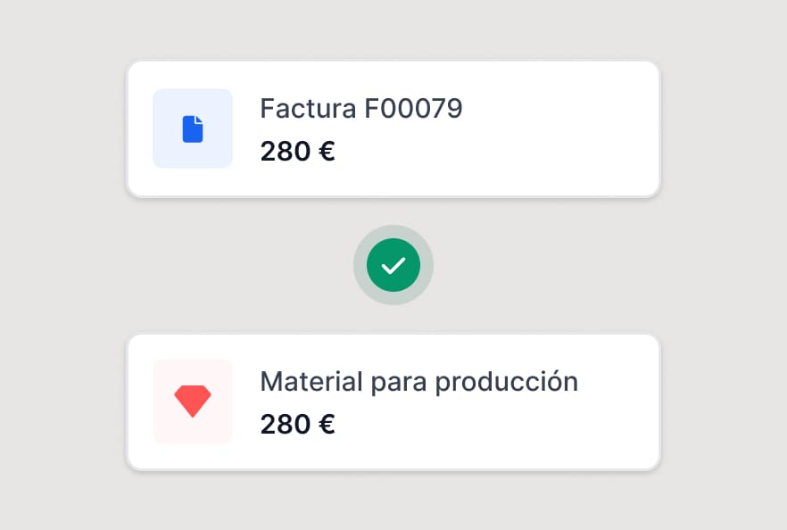 movimiento contable y factura conciliada