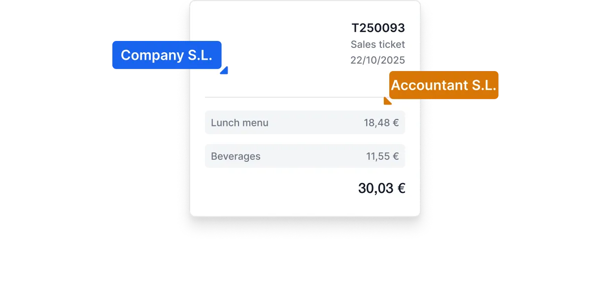 recreation of a ticket with the accountant and the company