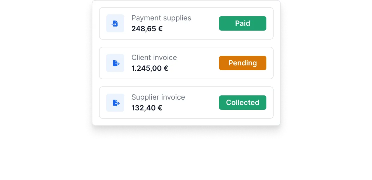 Payments and collections widget