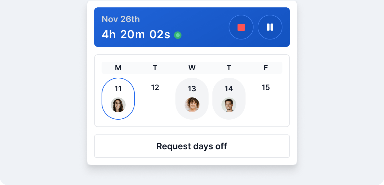 a time tracking widget 