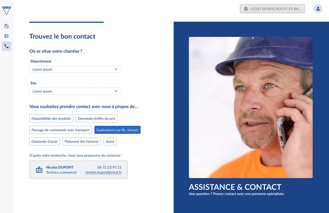 Formulaire contact Portail Granulats