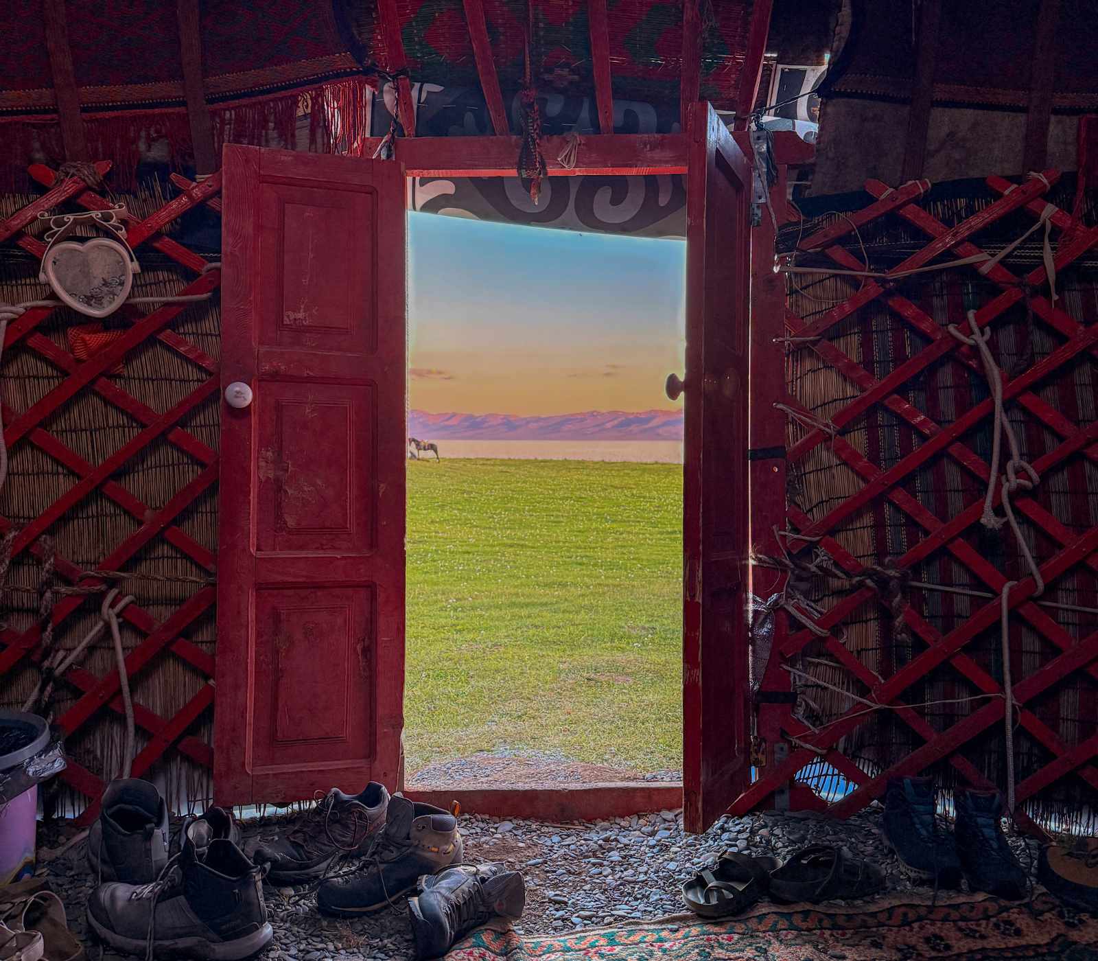 Yurt in Kyrgyzstan horses