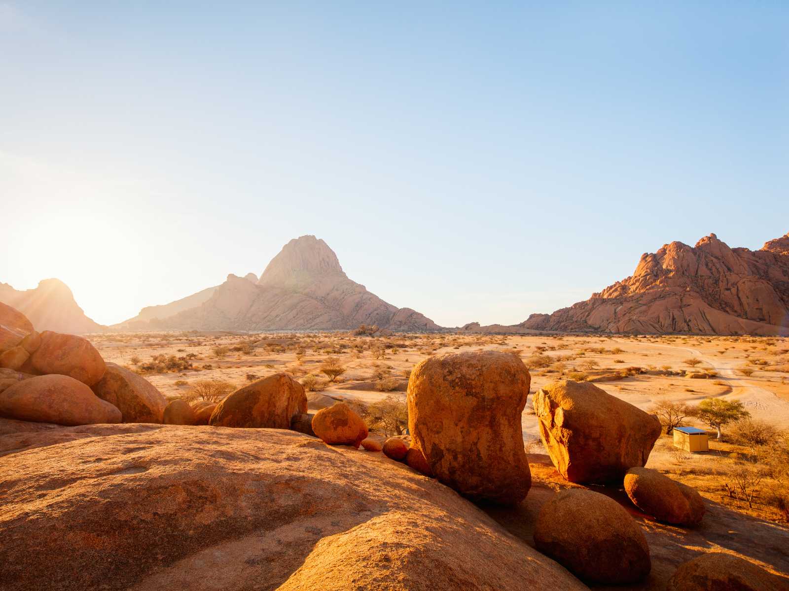 Granite rock formations at Spitzkoppe at sunrise, Namibia