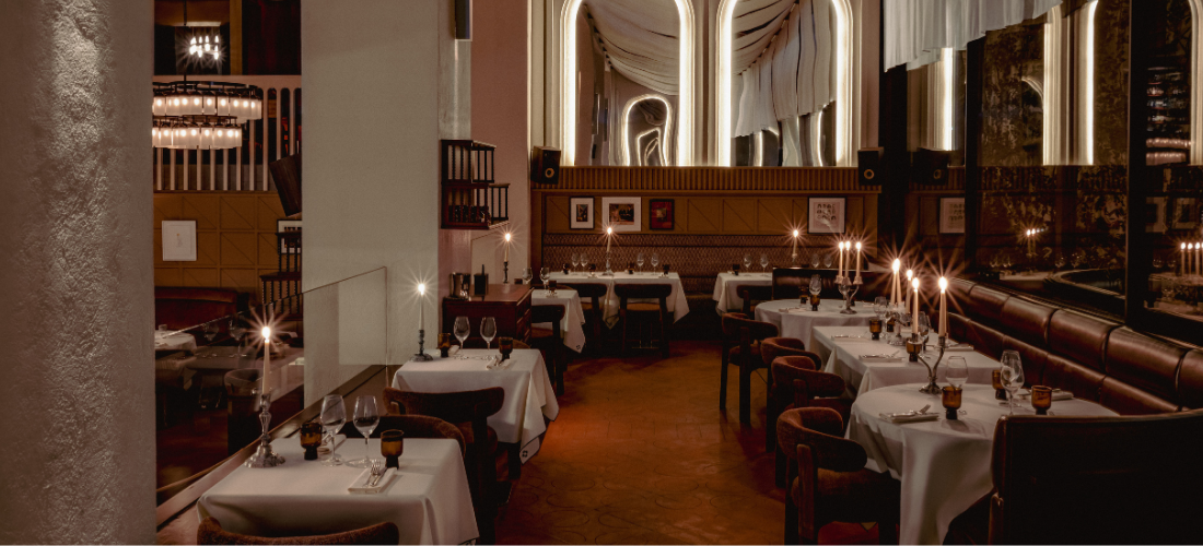Elegant restaurant interior at Montesol Experimental.