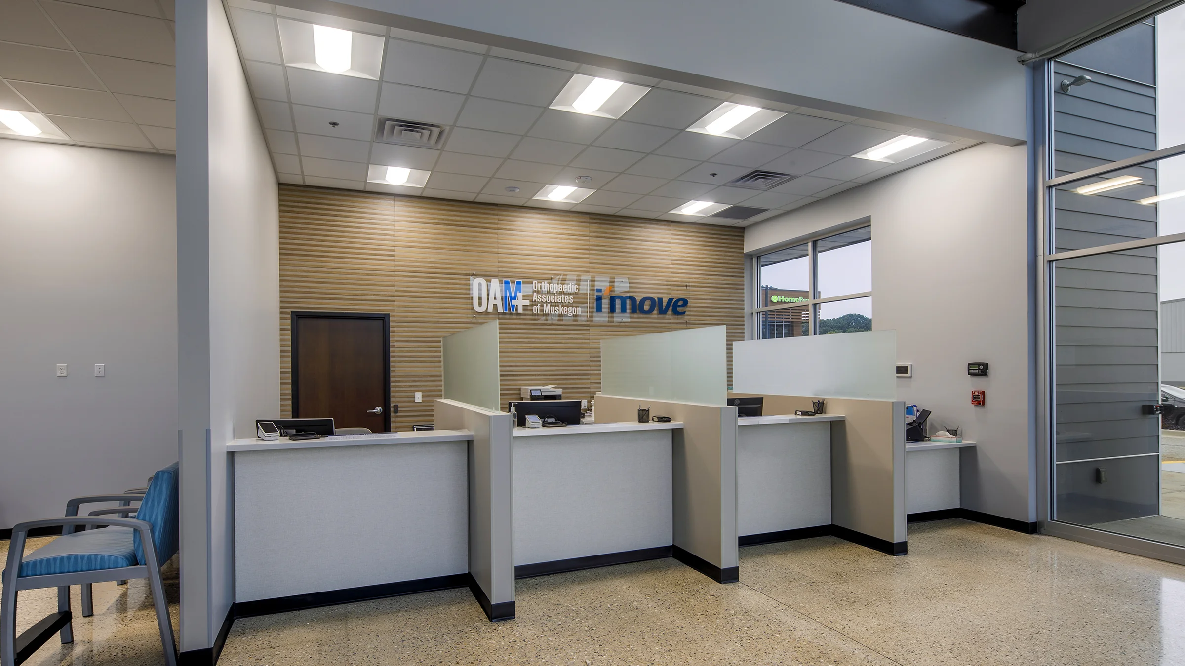 Check-in desk at i'move physical therapy office