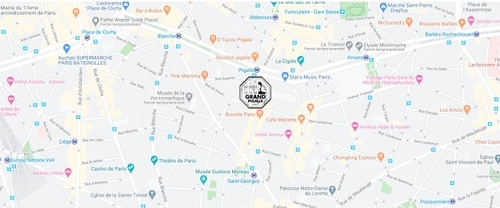 hôtel grand pigalle paris carte zone 2