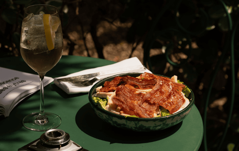Outdoor setting with natural light and objects on the table