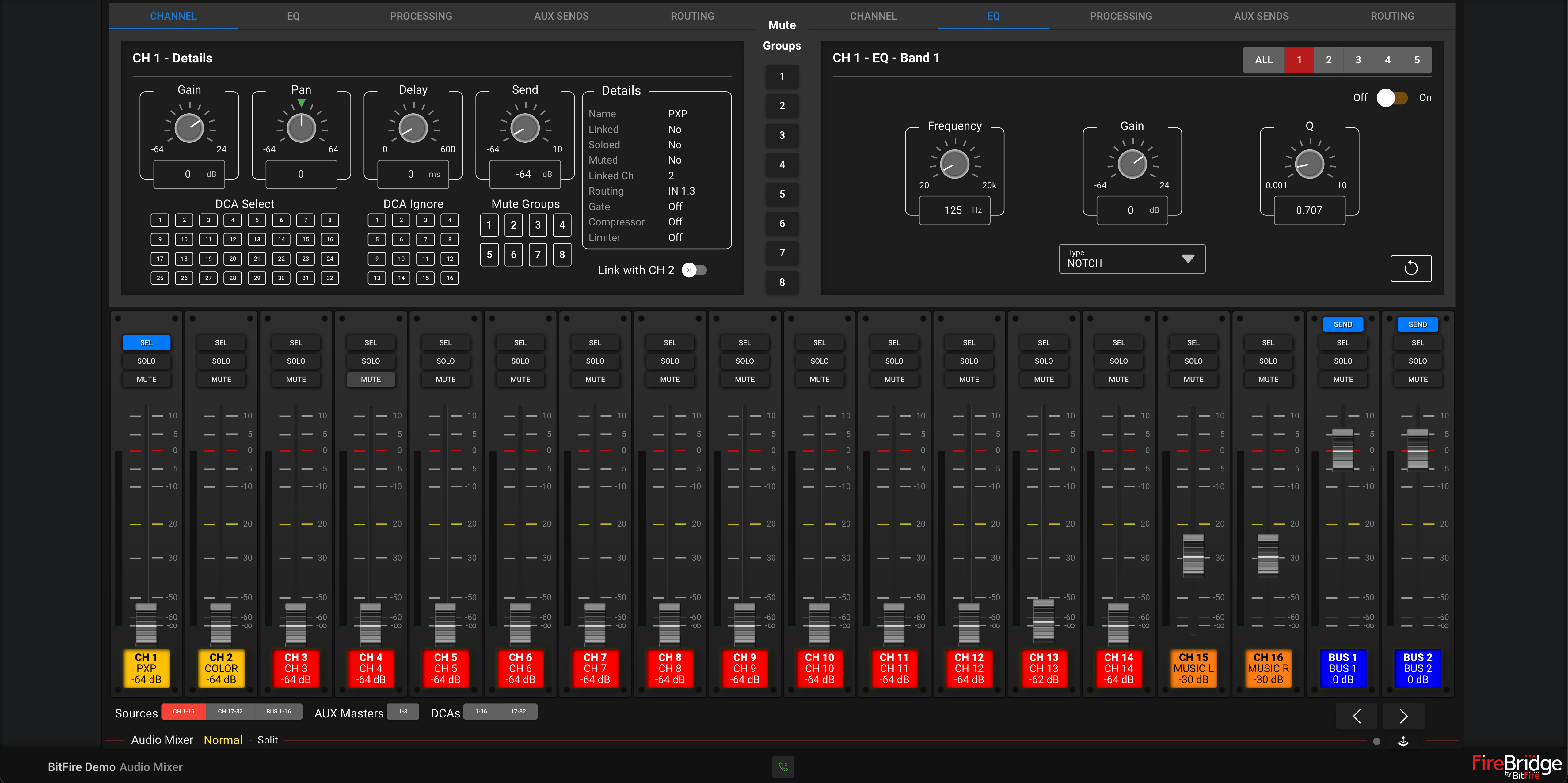 BitFire Cloud Audio Mixer