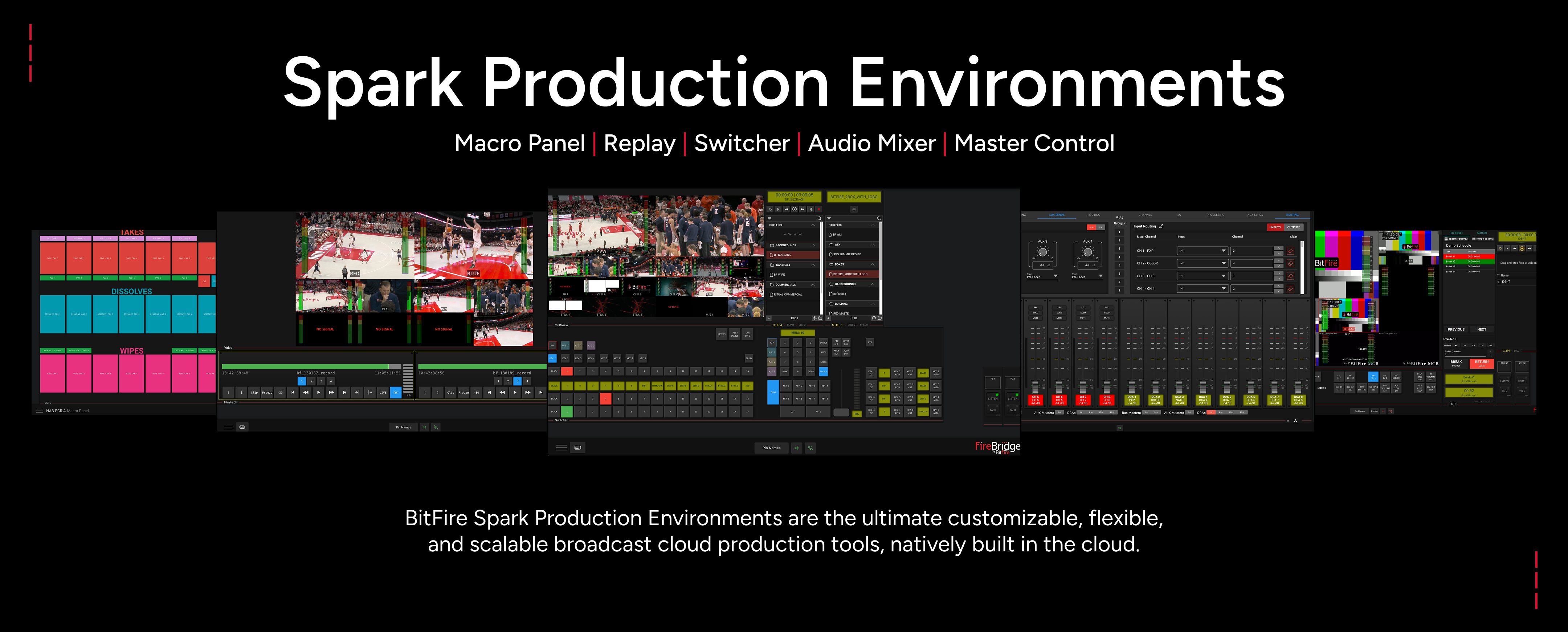 BitFire Spark Production Environment virtual production tools displayed on laptop