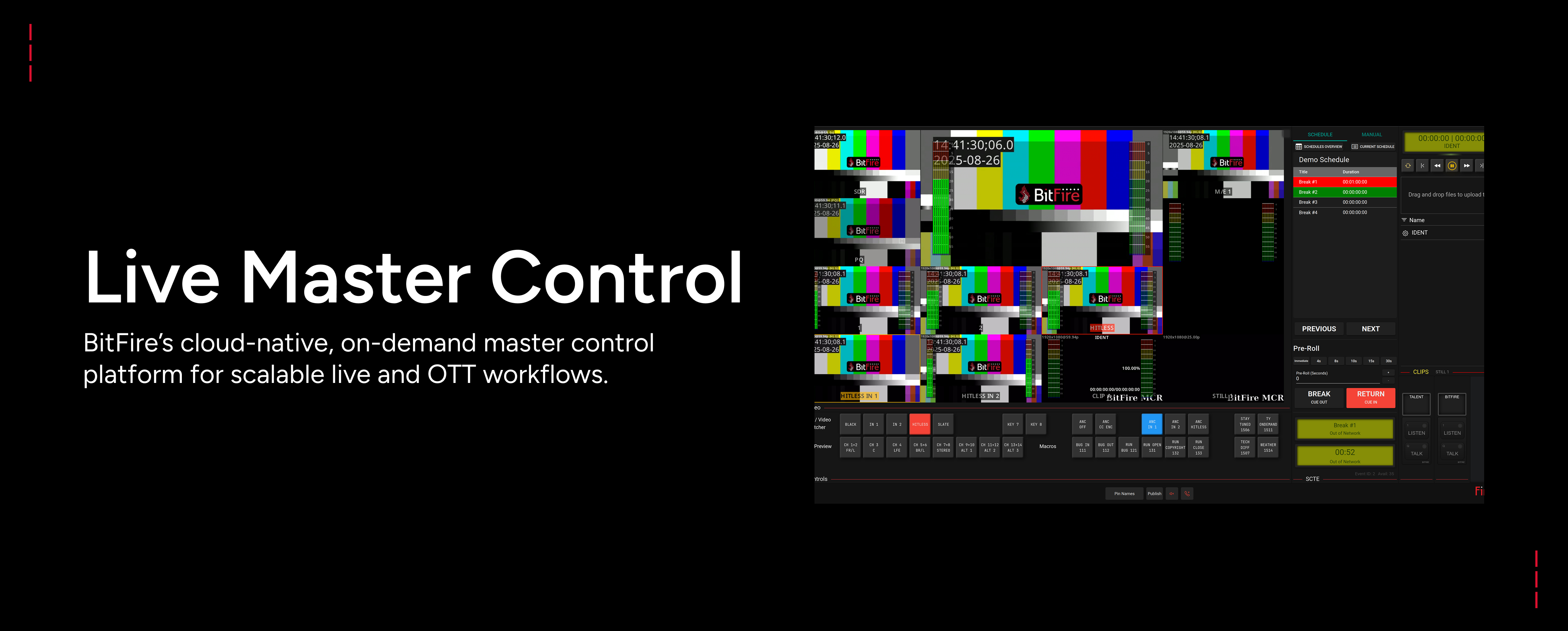 BitFire Spark Production Environment virtual production tools displayed on laptop