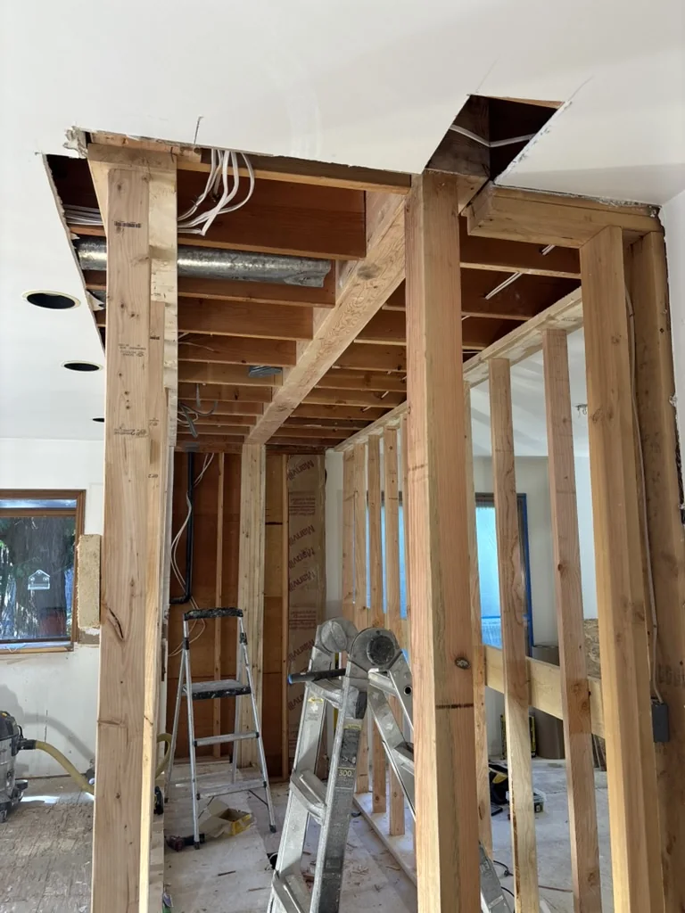Wooden Beam With Support Post