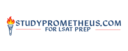 Study Prometheus Logo with a red torch, a red line going across at the bottom framing the main part of the logo