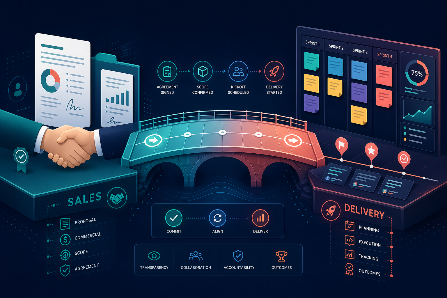 Bridging sales promises and delivery reality