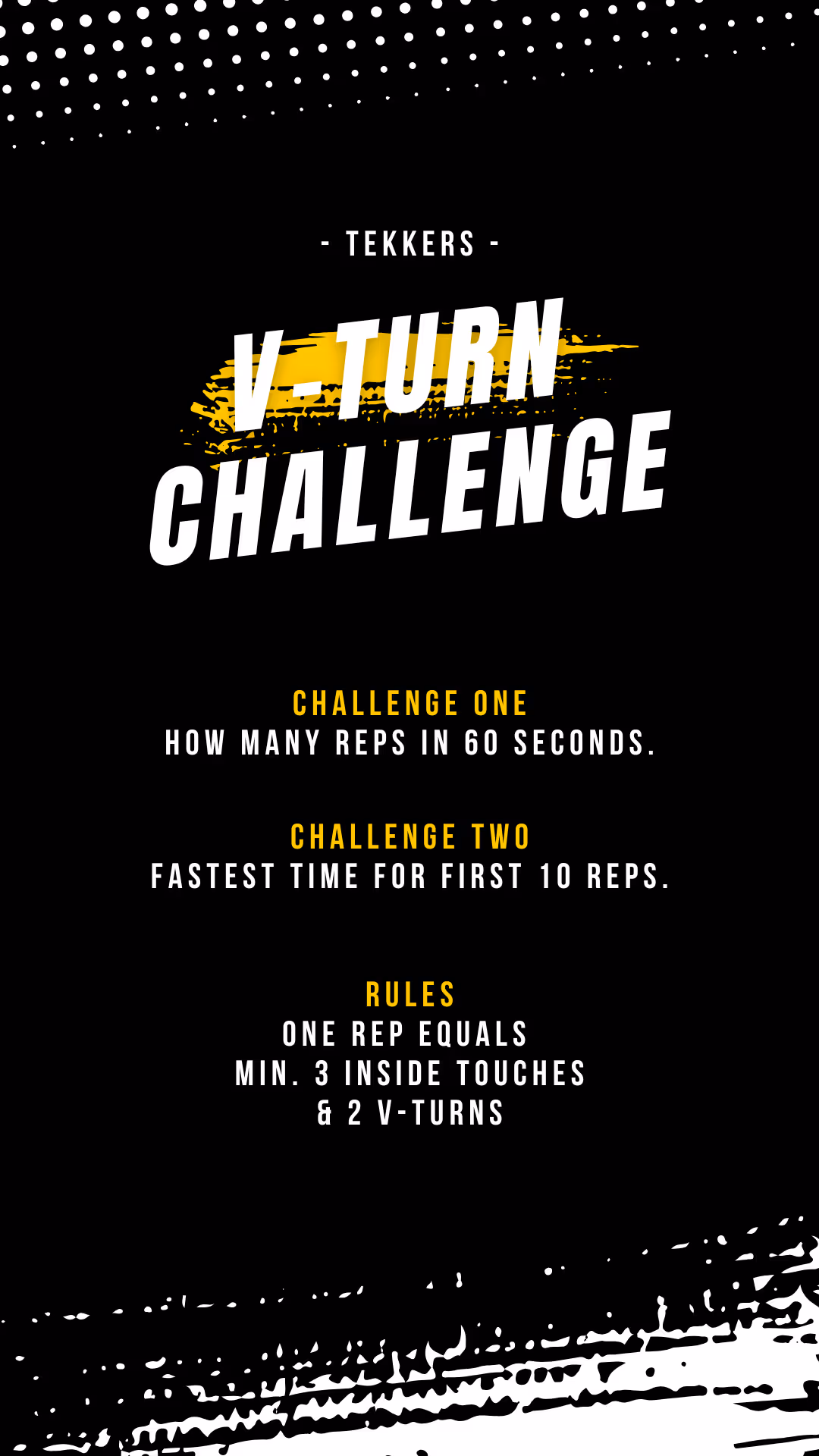 A cover image showing V-Turn Challange - under a smaller title Tekkers