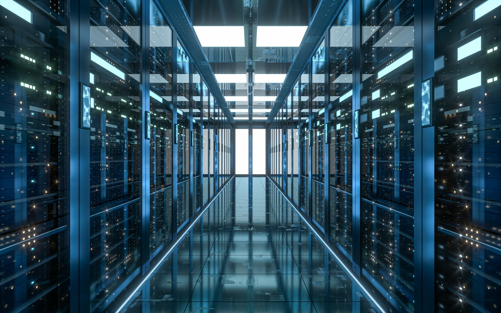 Interior of a data center