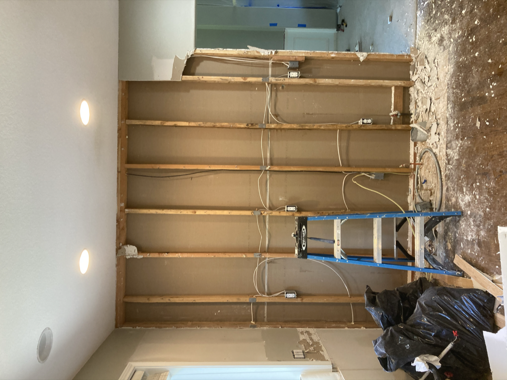 Interior wall teardown