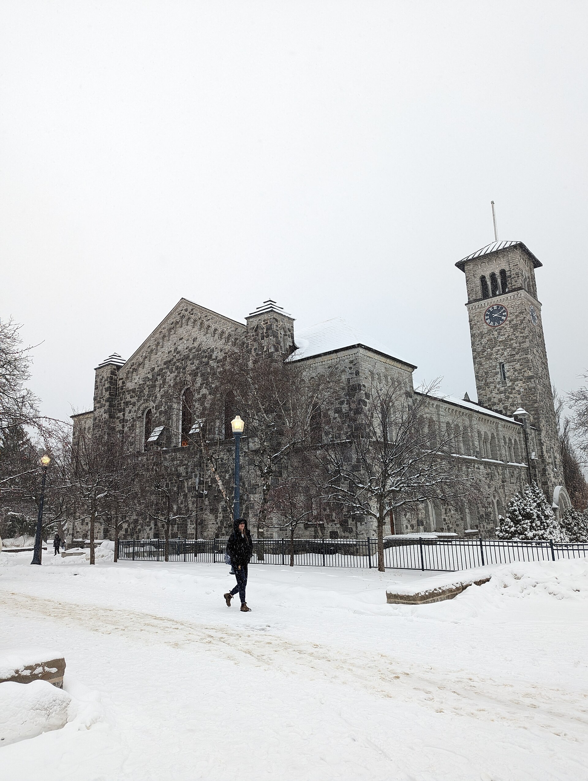 Grant Hall after a winter snowfall, Queen's University