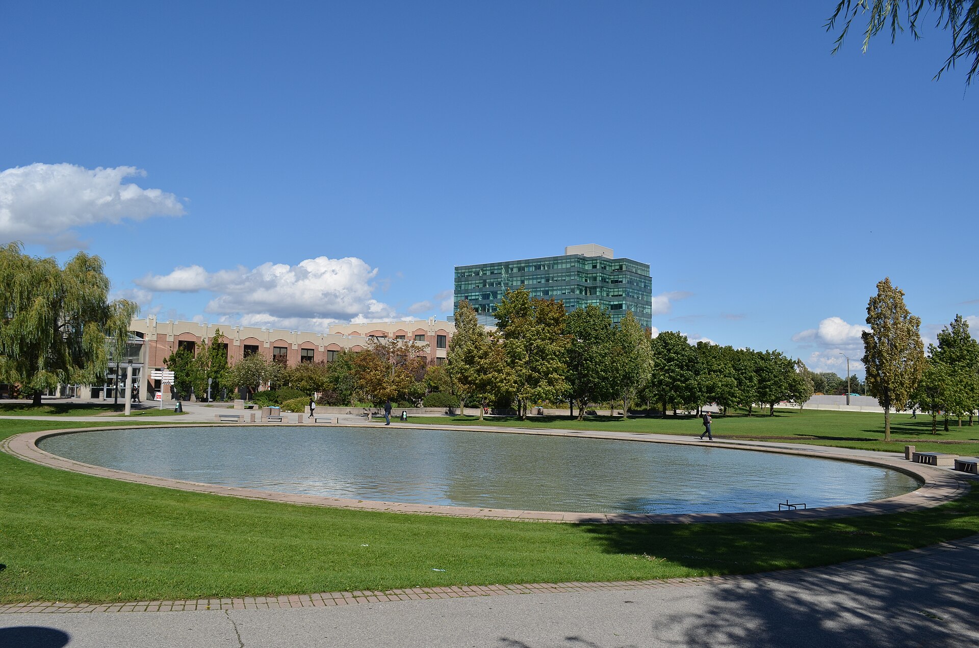 Harry W. Arthurs Common pond and lawn, York University