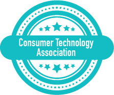 Graphic showing a badge with "Consumer Technology Association" in the center
