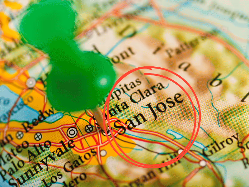 Map of coverage for BrightPointe Care's team for at-home senior care.