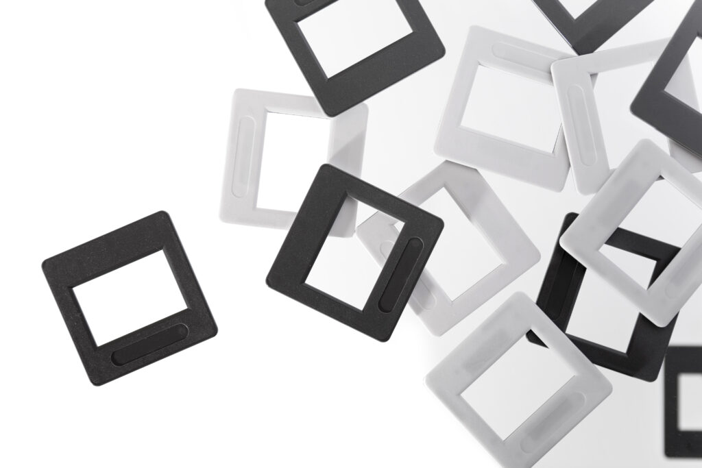 Slide presentation - black and white empty slides