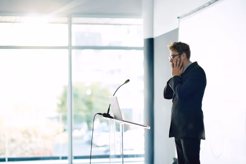 nervous before a presentation