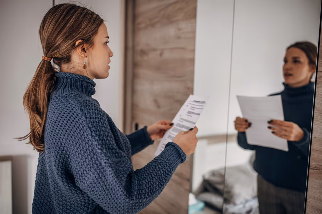 Practicing presentation skills in front of a mirror to give a good presentation.