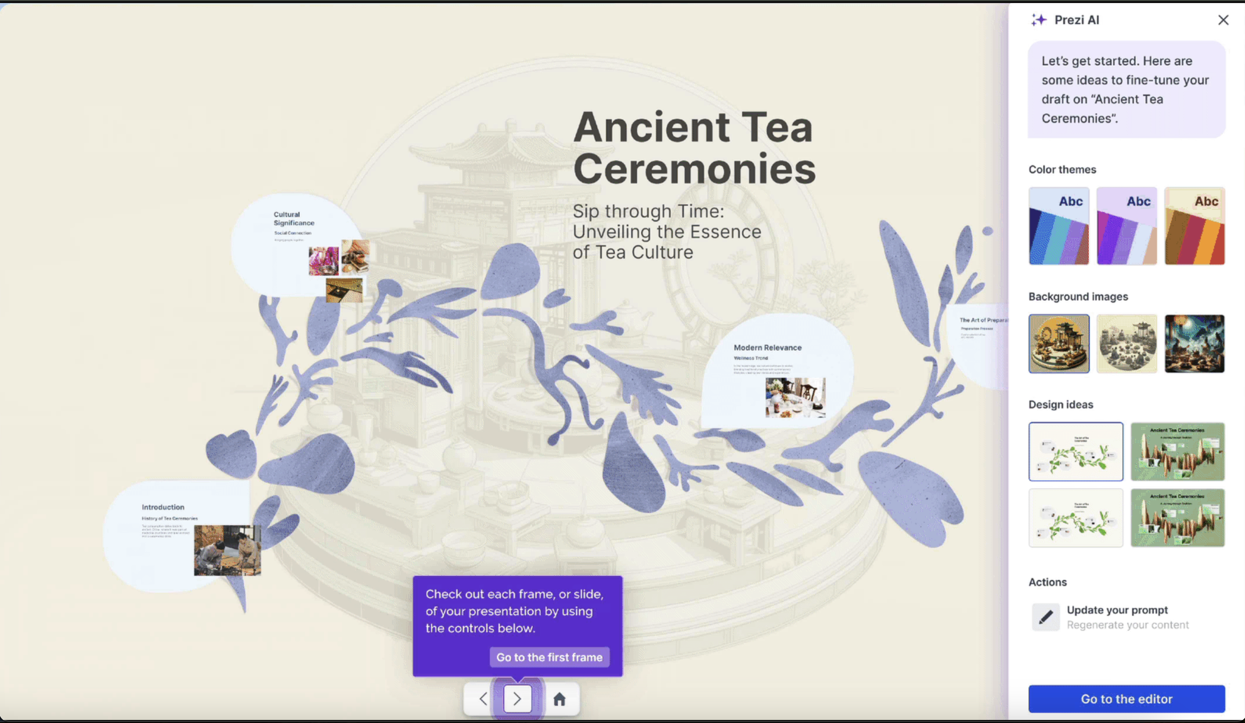 Ai suggestions for design, color, and background 