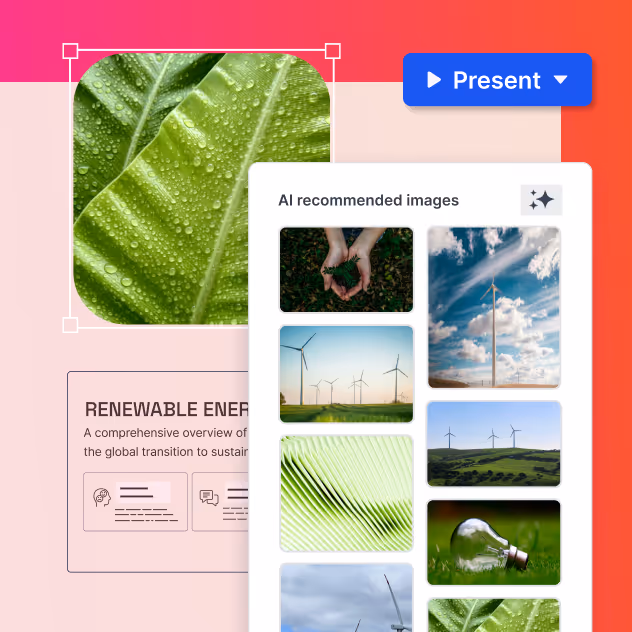 Editing images and presenting