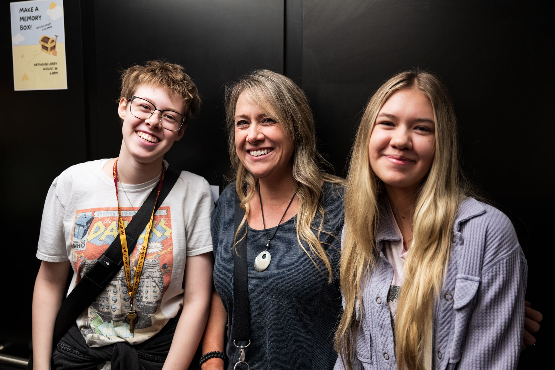 a family helps move an art student into their PNCA dorm in downtown Portland