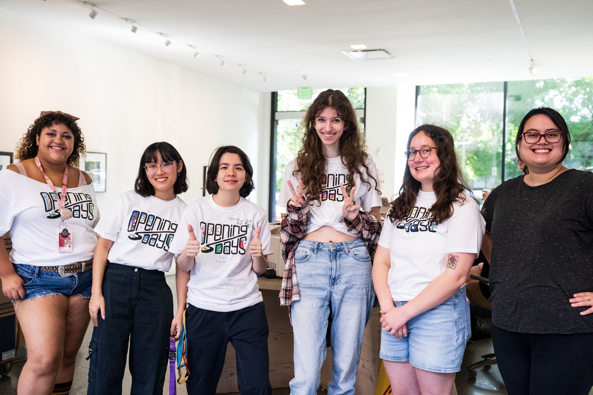 RAs line up and pose at PNCA in downtown Portland