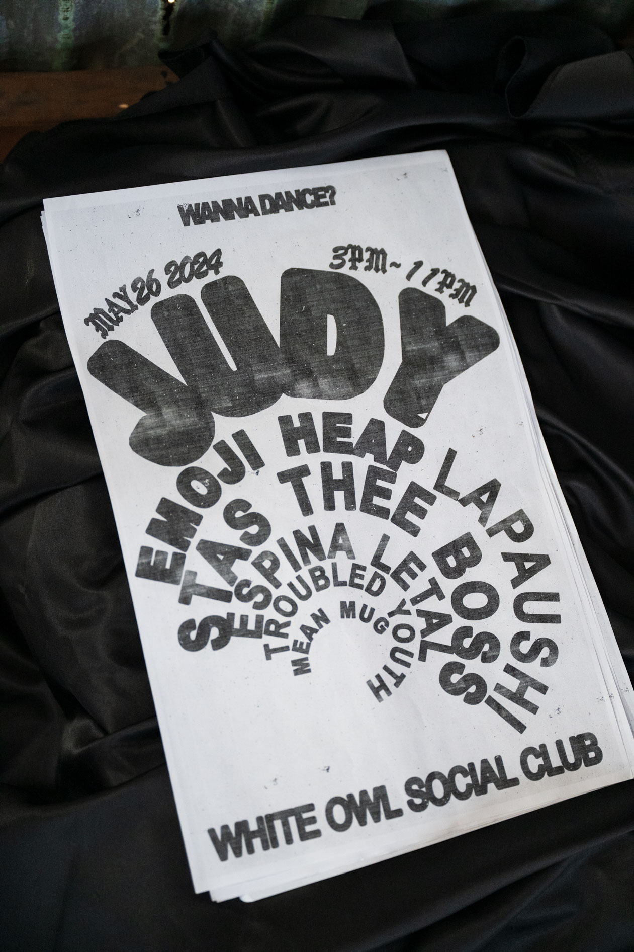 A poster advertising a DJ event at White Owl Social Club, an example of commercial photography for a music artist.